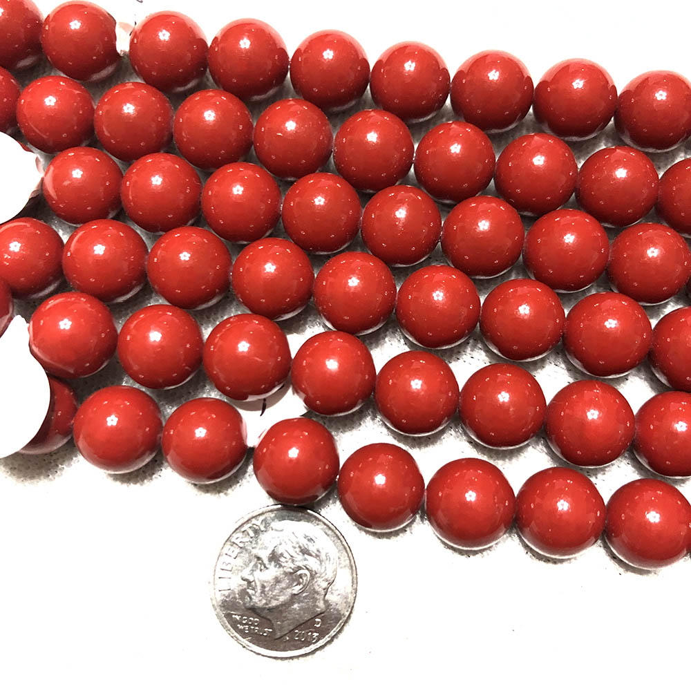 Blood Red Jade Large Round Beads