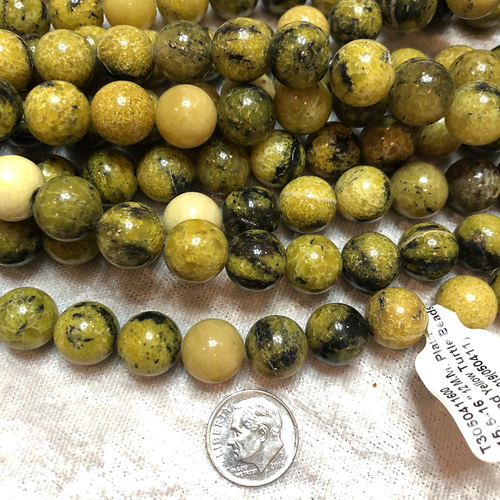 Large Green Turtle Jasper Round Beads