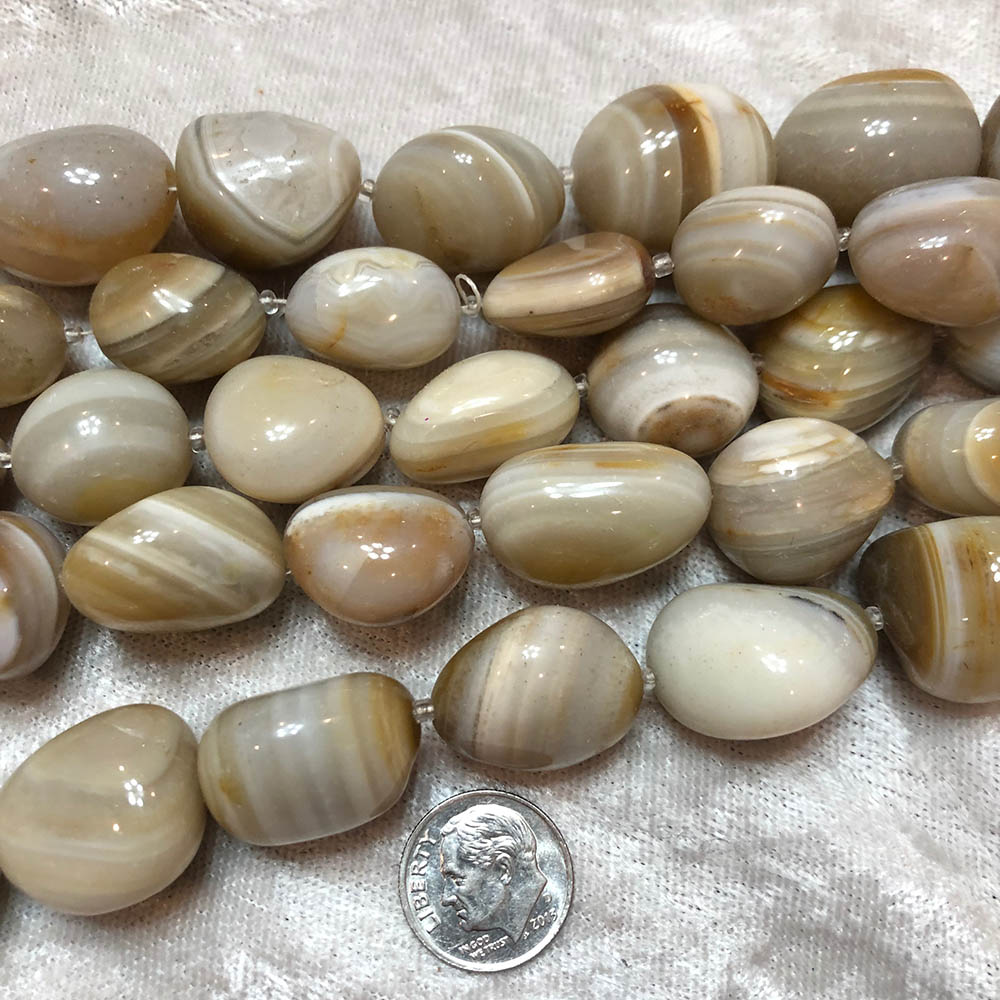 Large Banded Agate Polished Nugget Beads