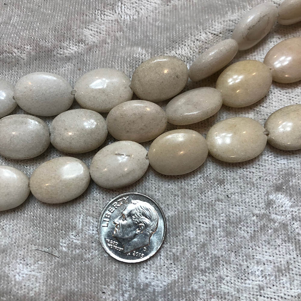 Gray/White Jasper Oval Beads