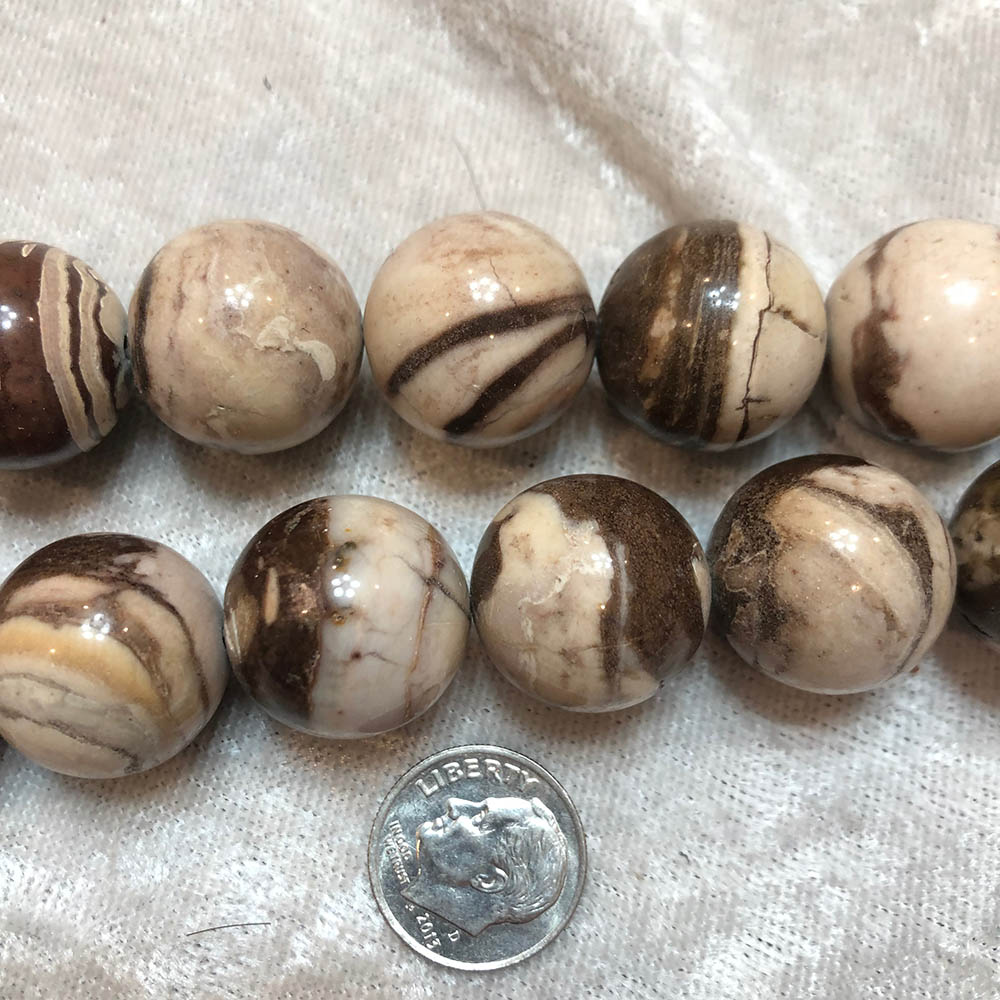 Large Latte Jaspter Round Beads