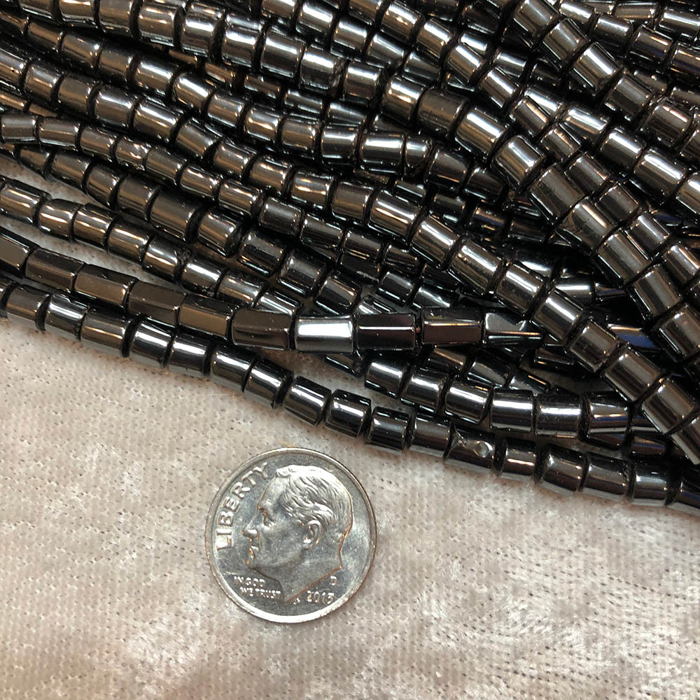 Small Hematite Barrel Beads