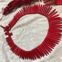 Red Coral Magnesite Graduated Top-Drilled Spike Beads