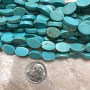 Medium Turquoise Magnesite Flat Oval Beads