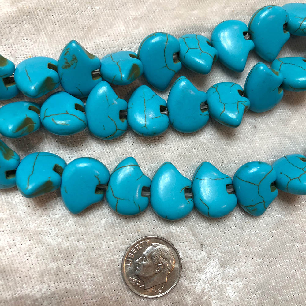 Large Blue Turquoise Magnesite Native American Bear Fetish Beads