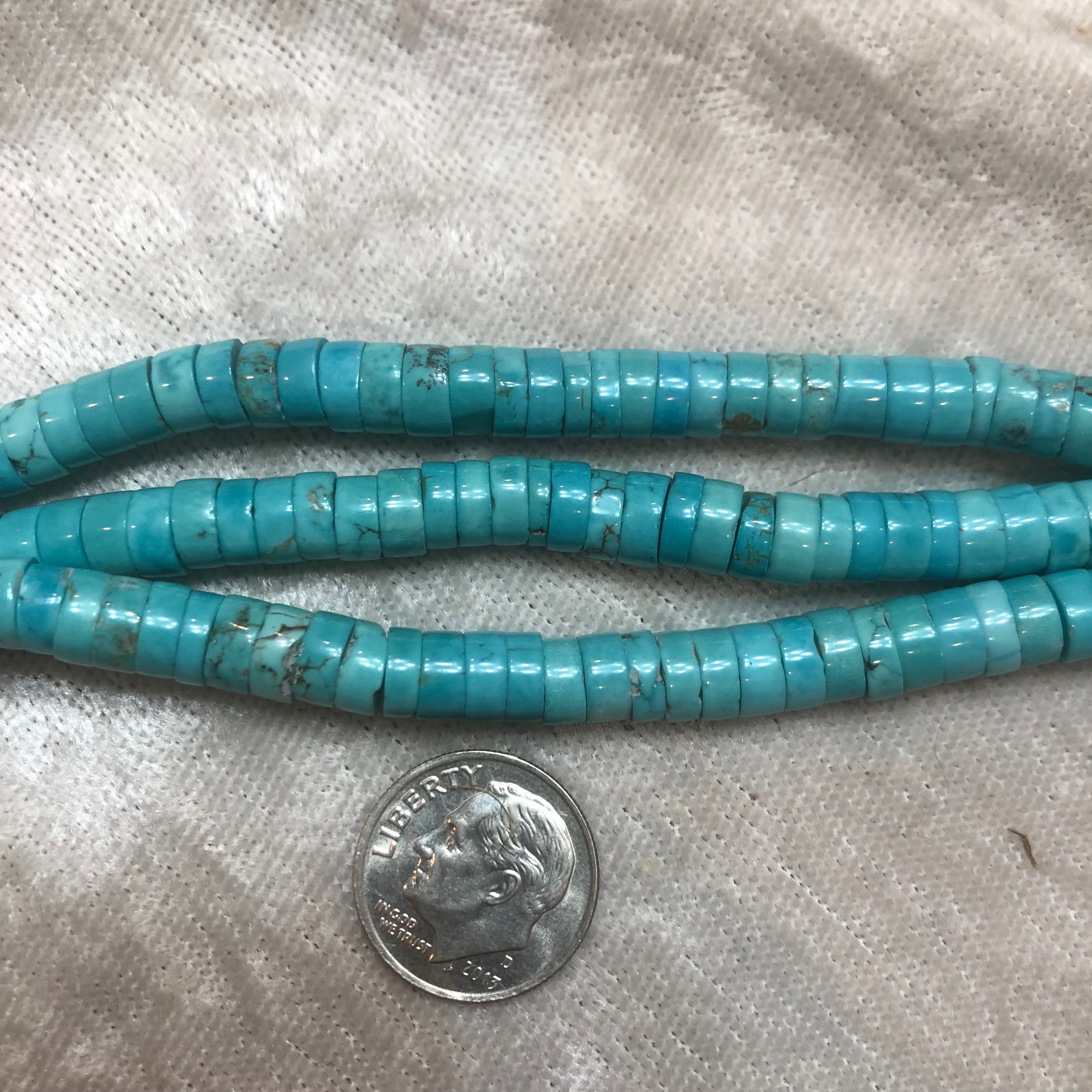 Medium Sky Blue Turquoise Magnesite Heishi Beads 6mm