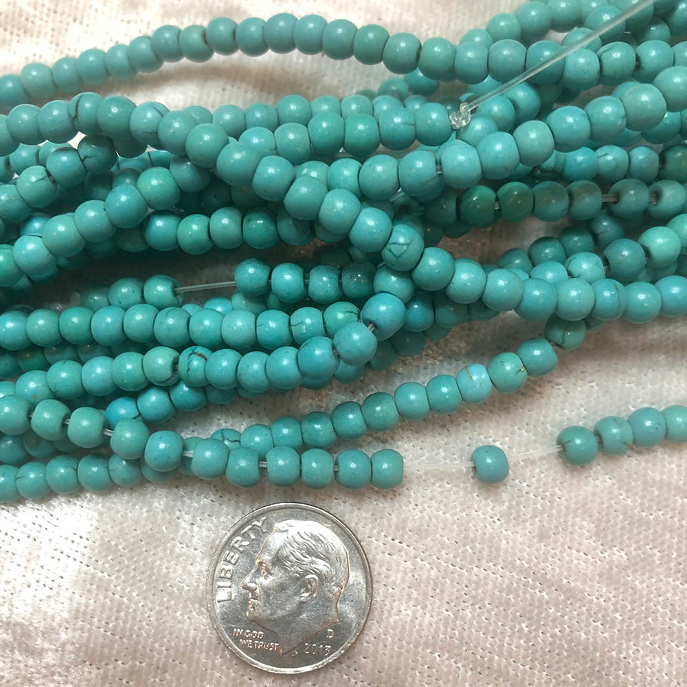 Small Green Blue Turquoise Magnesite Round Beads 4mm