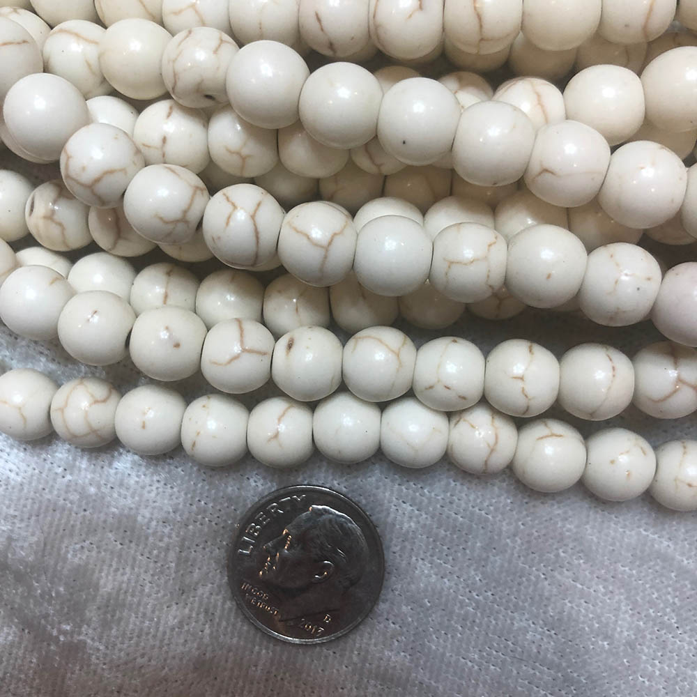 Natural Magnesite White Round Beads