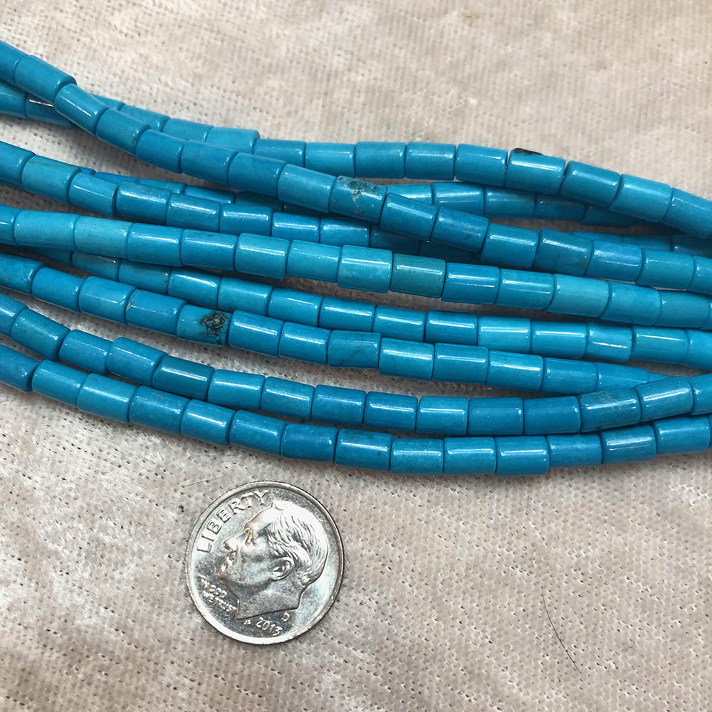 Medium Sky Blue Howlite Tube Beads