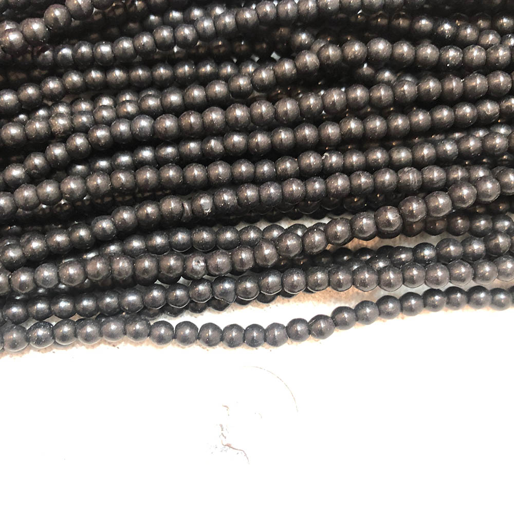 Small Black Howlite Round Beads 4mm