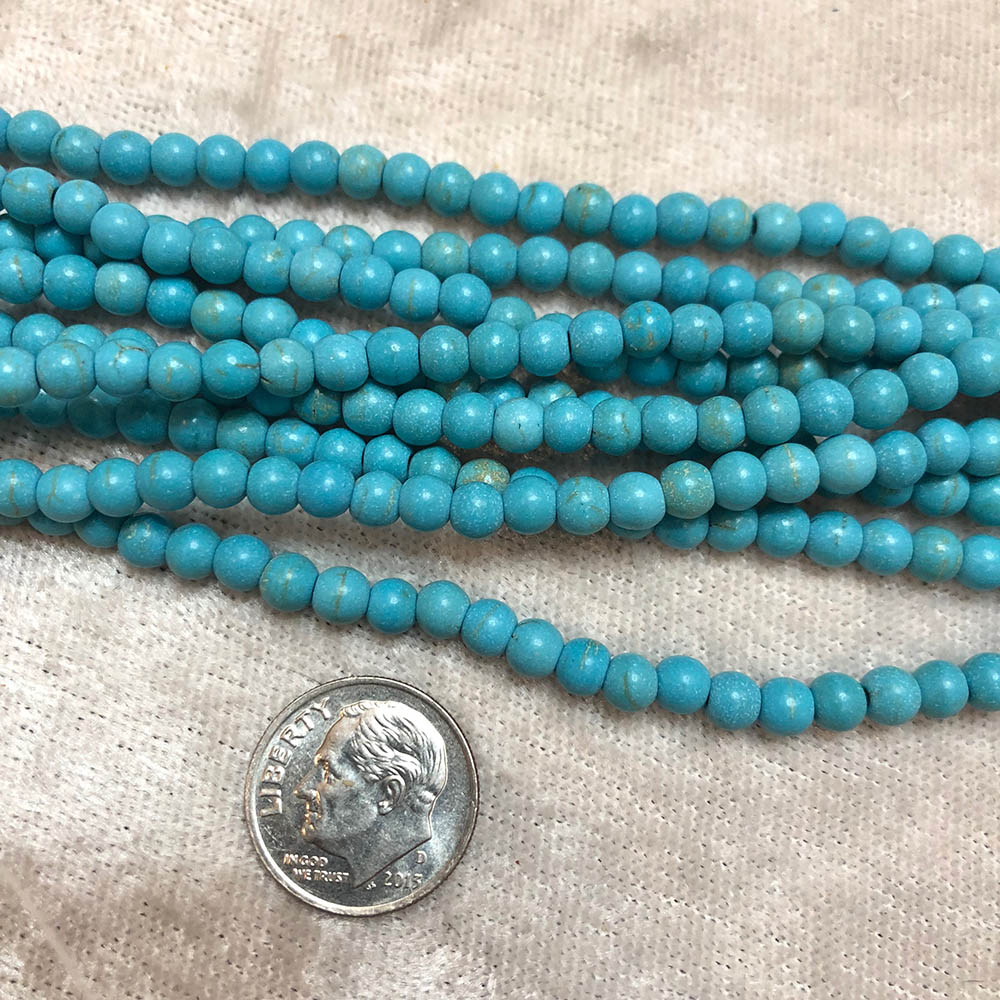 Small Sky Blue Turquoise Magnesite Round Beads 4mm