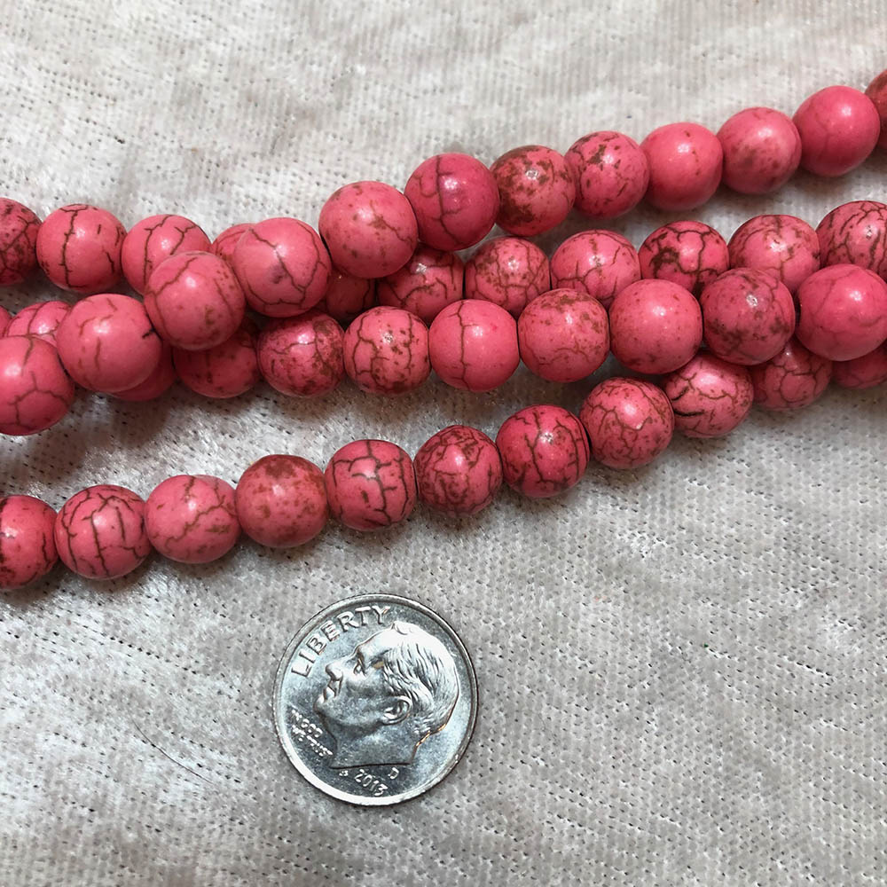 Pink Magnesite Round Beads 8mm