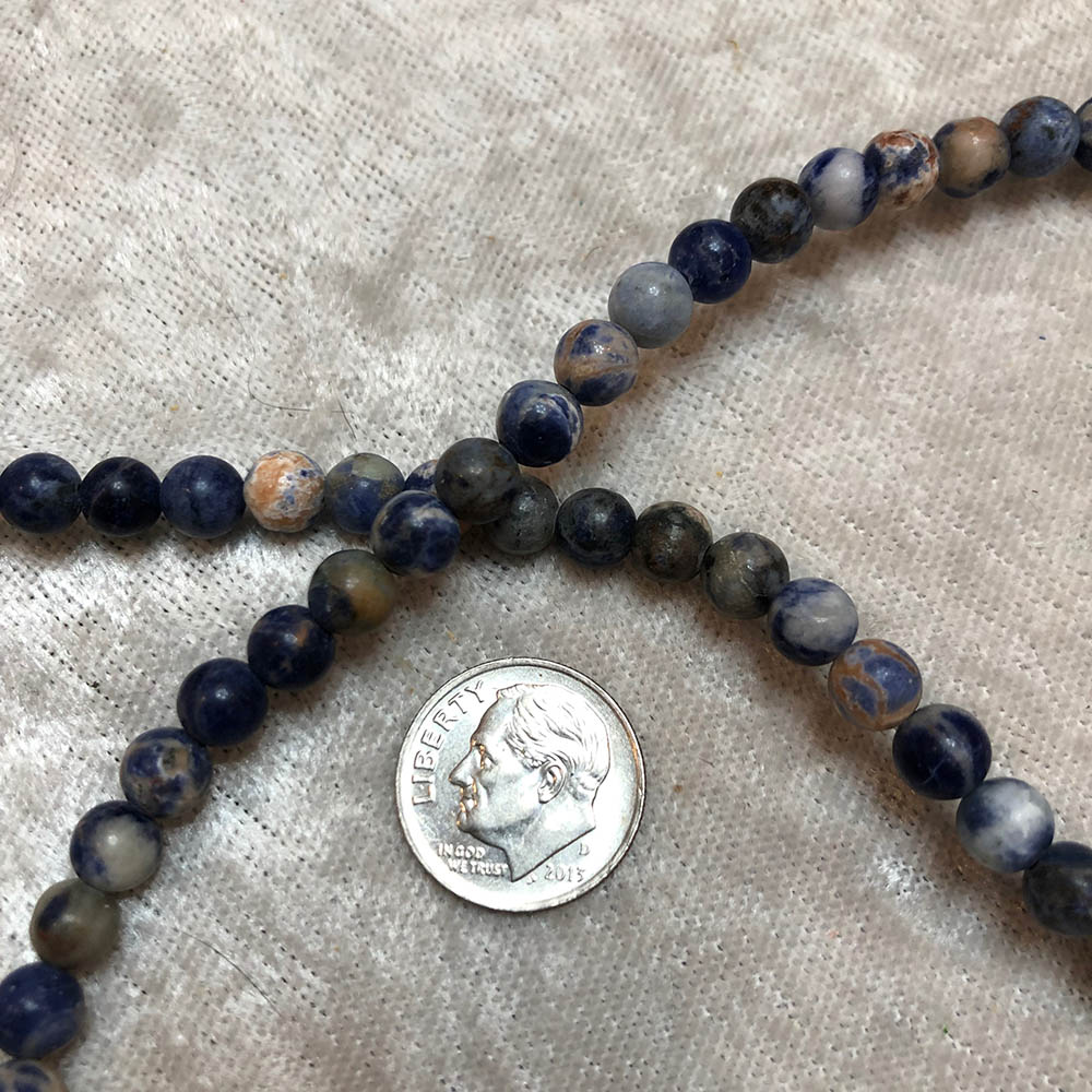 Small Matte Sodalite Round Beads