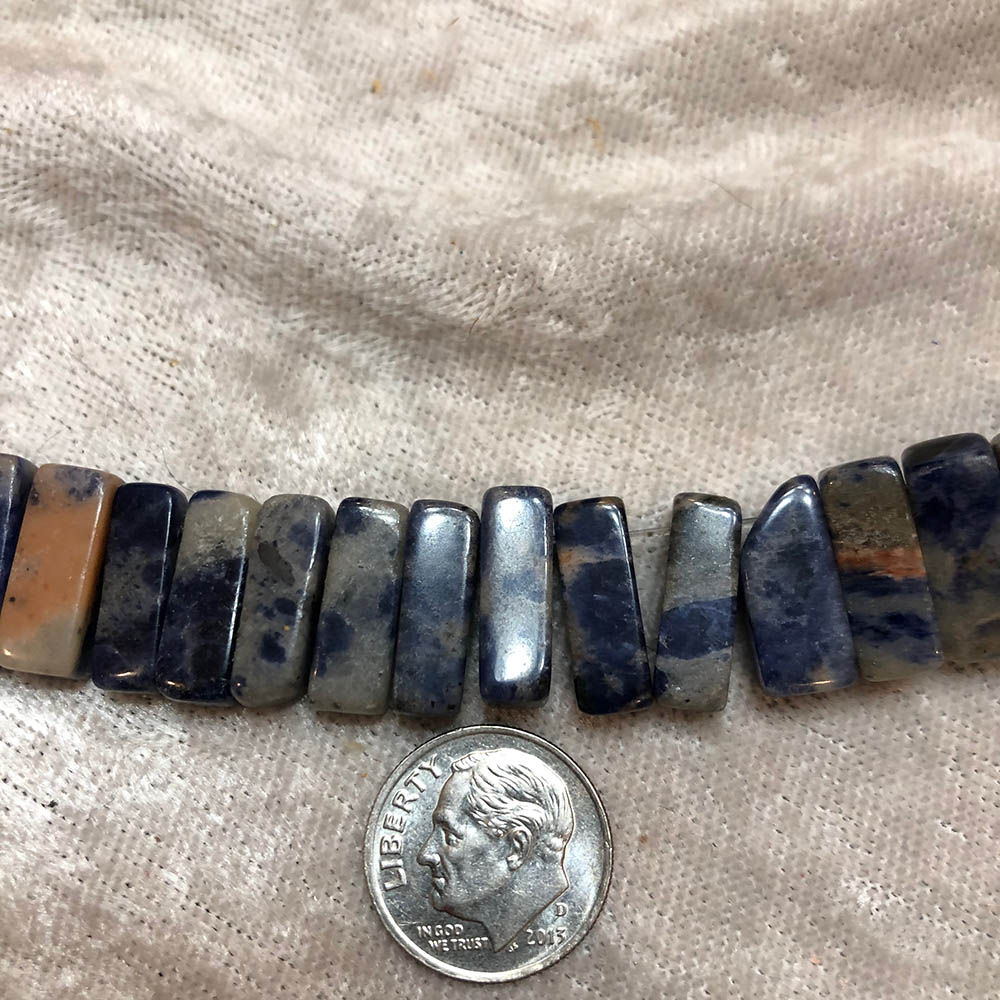 Top Drilled Sodalite Rectangle Drop Beads