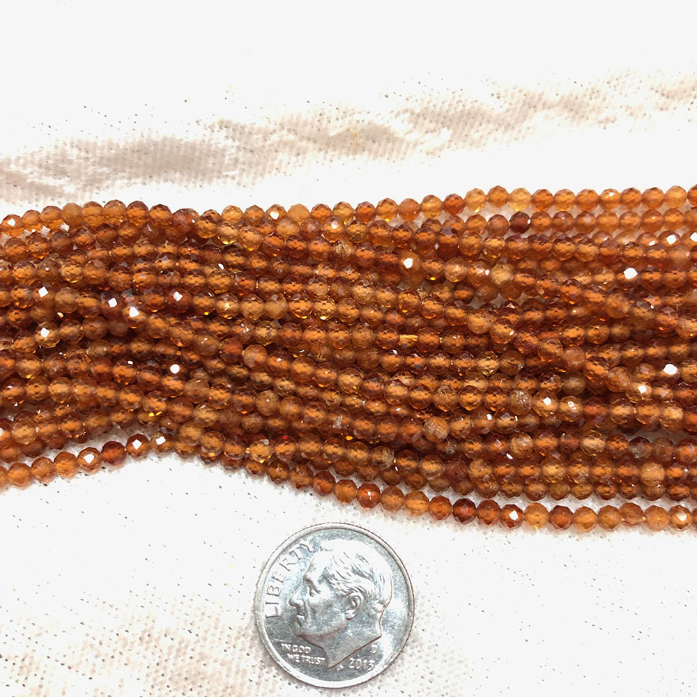 Small Faceted Brown Hexonite Round Beads