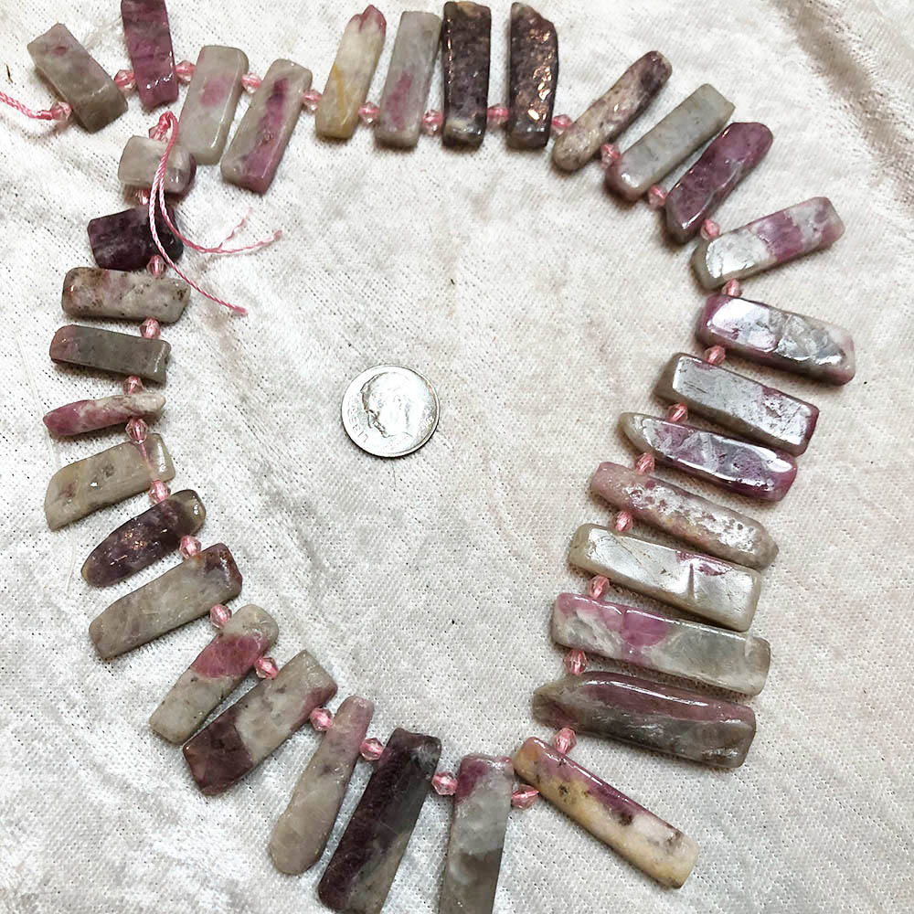 Large Purple and Gray Quartz Graduated Drops