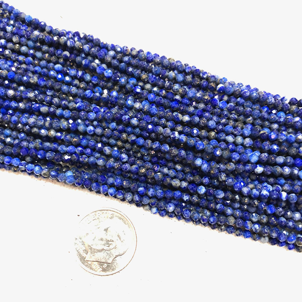 Extra Small Lapis Lazuli Faceted Round Beads