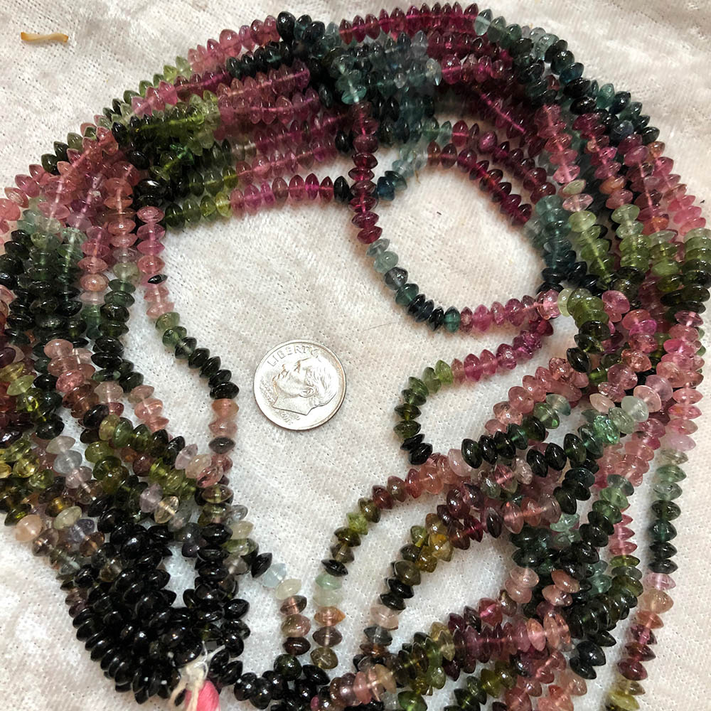 Jewelry Grade Medium Tourmaline Rondelle Beads