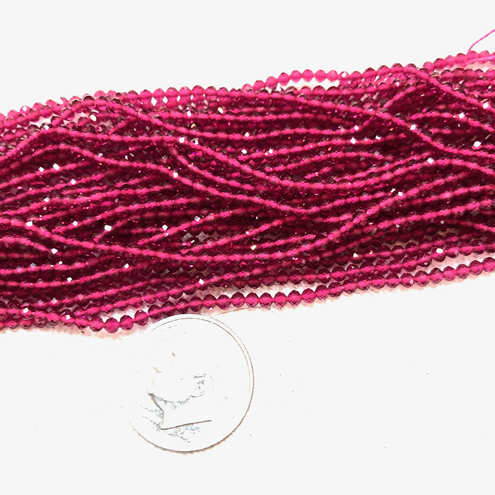 Small Lab Created Ruby Faceted Round Beads