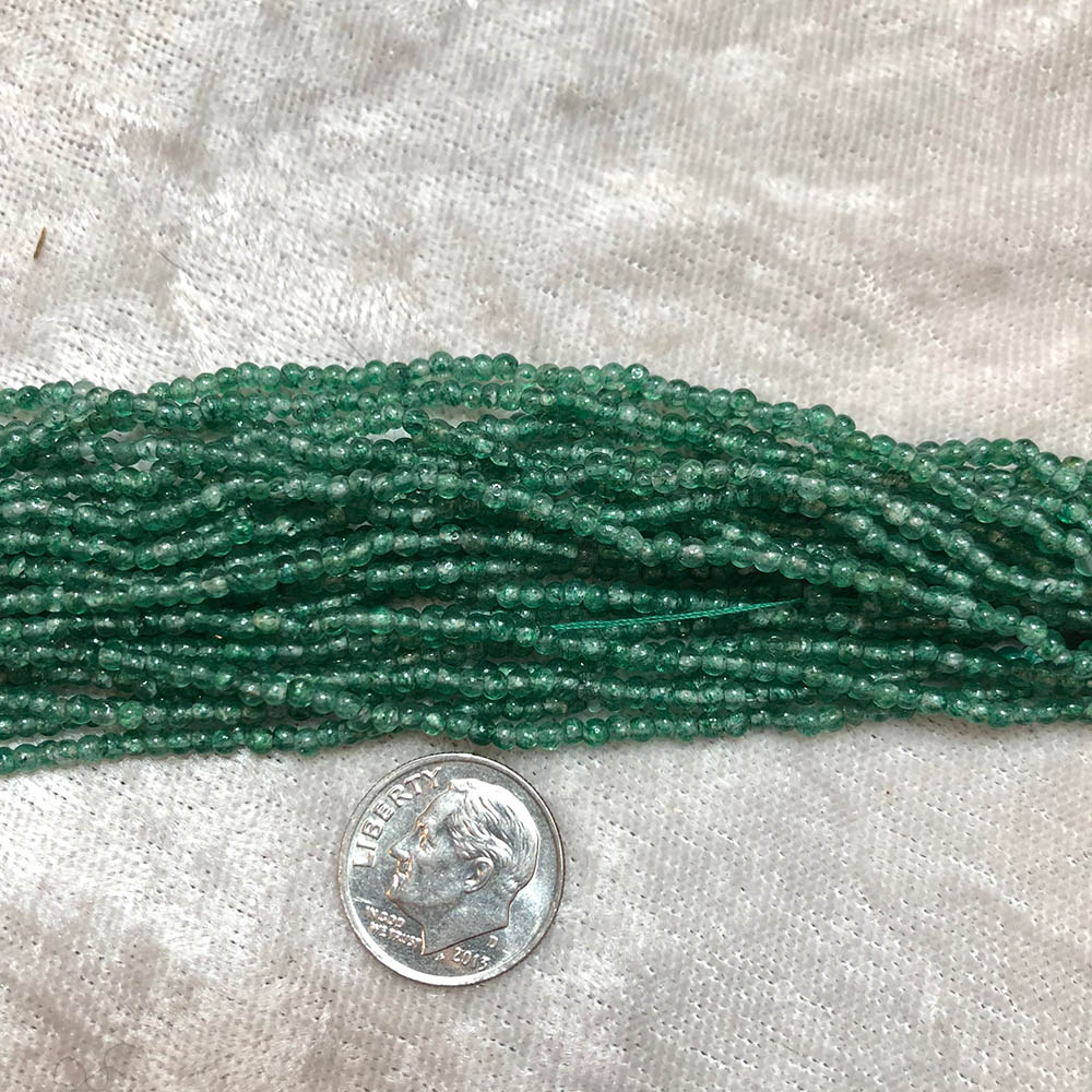 Small Natural Emerald Round Beads