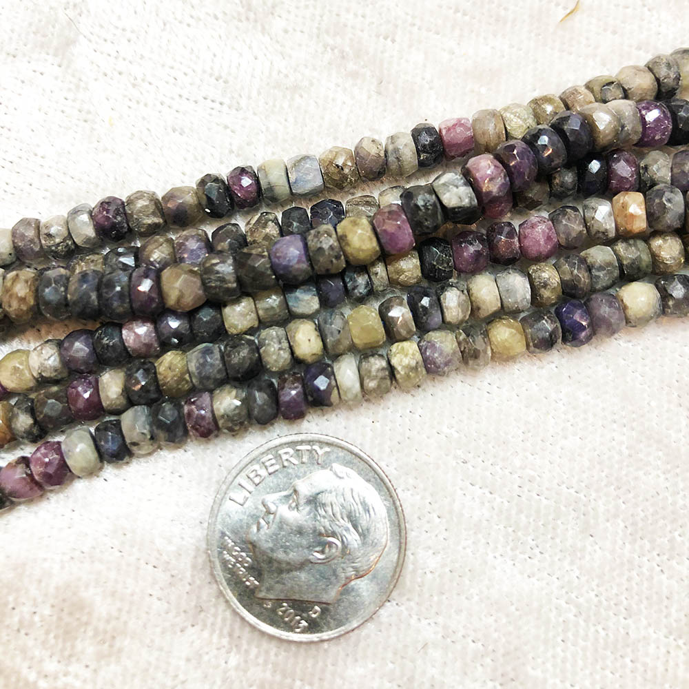 Small Faceted Sapphire Rondelle Beads