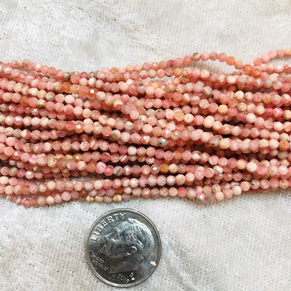 Small Faceted Rhodochrosite Small Beads