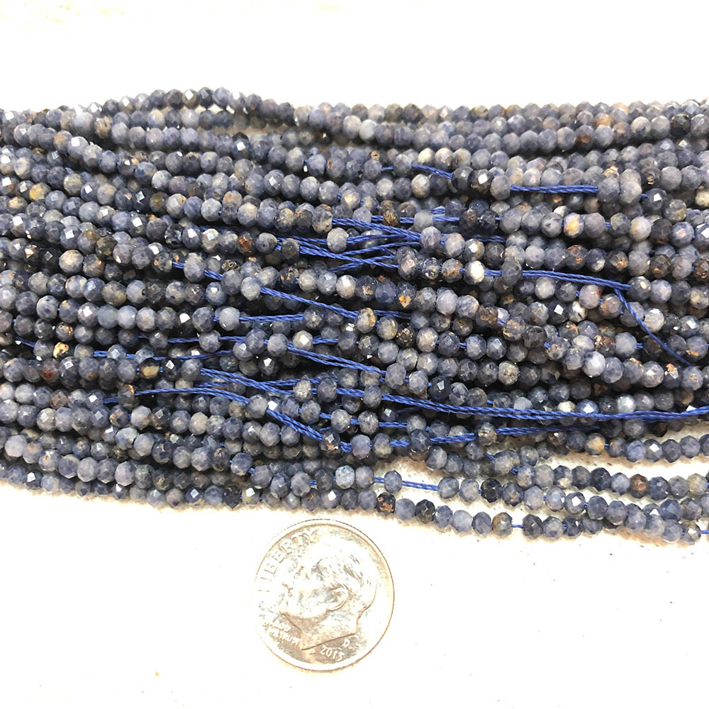 Small Light Blue Faceted Sapphire Round Beads