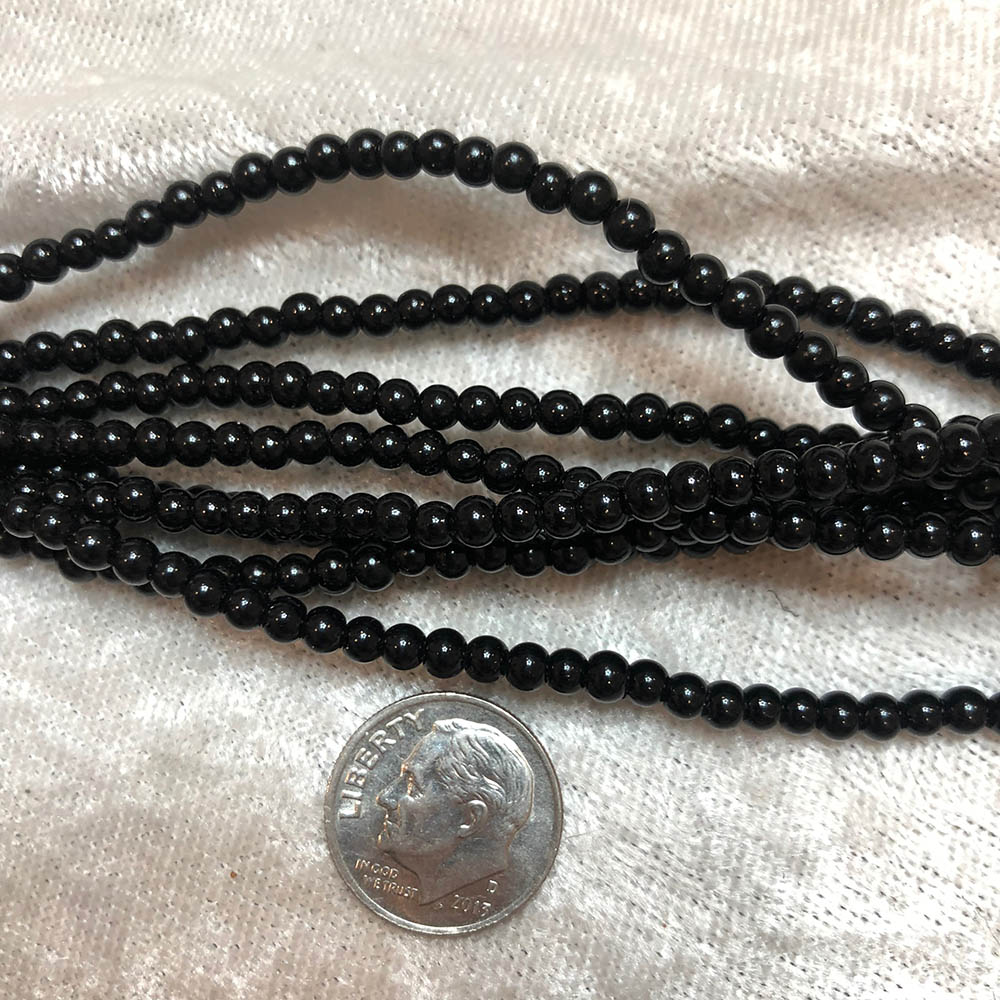 Black Small Onyx Round Beads