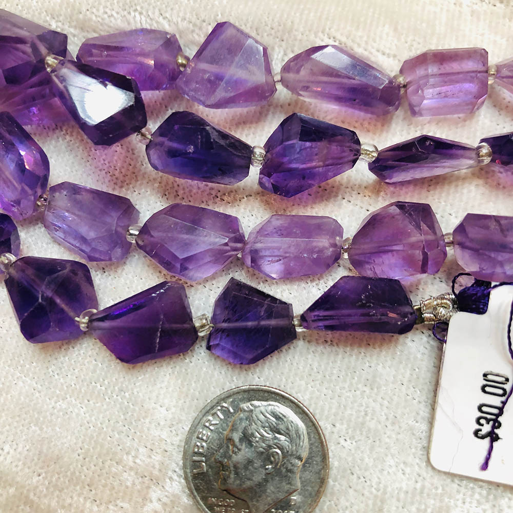 Jewelry Grade Medium Faceted Amethyst Nugget Beads