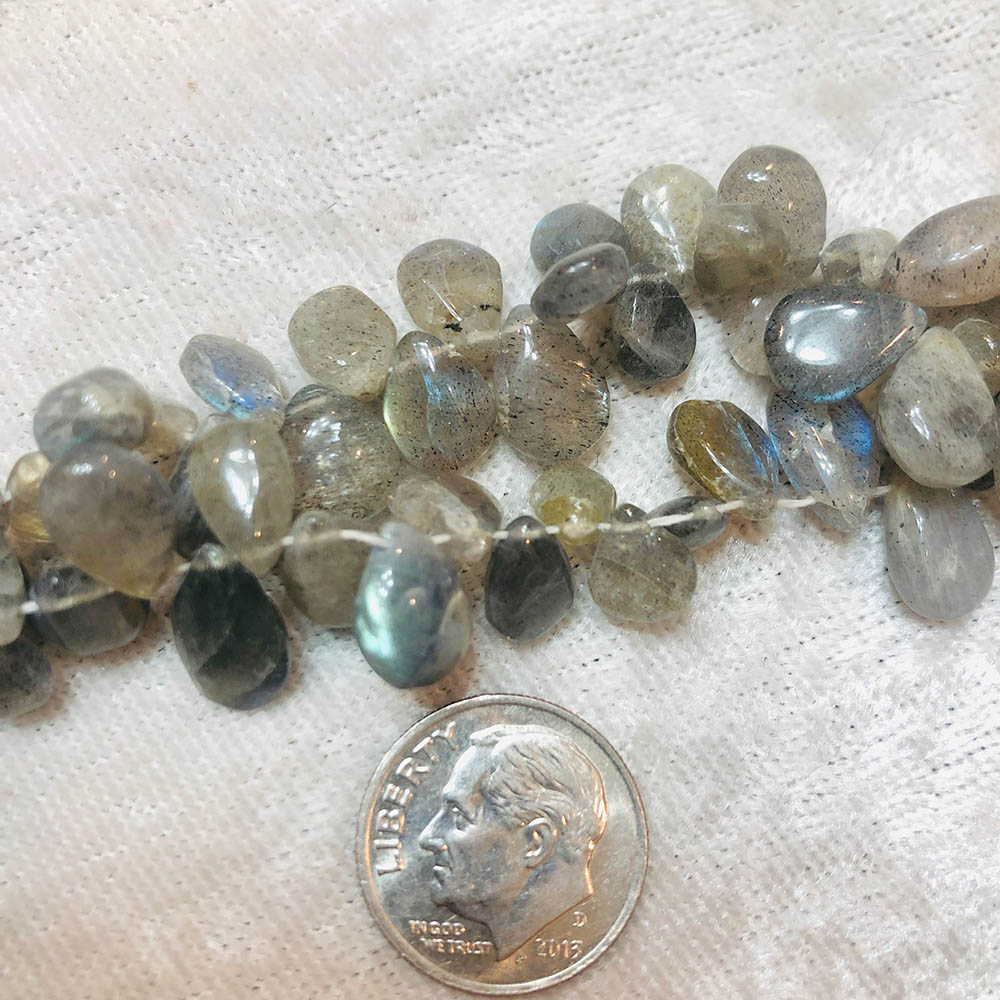 Small Top Drilled Labradorite Smooth Drop Beads