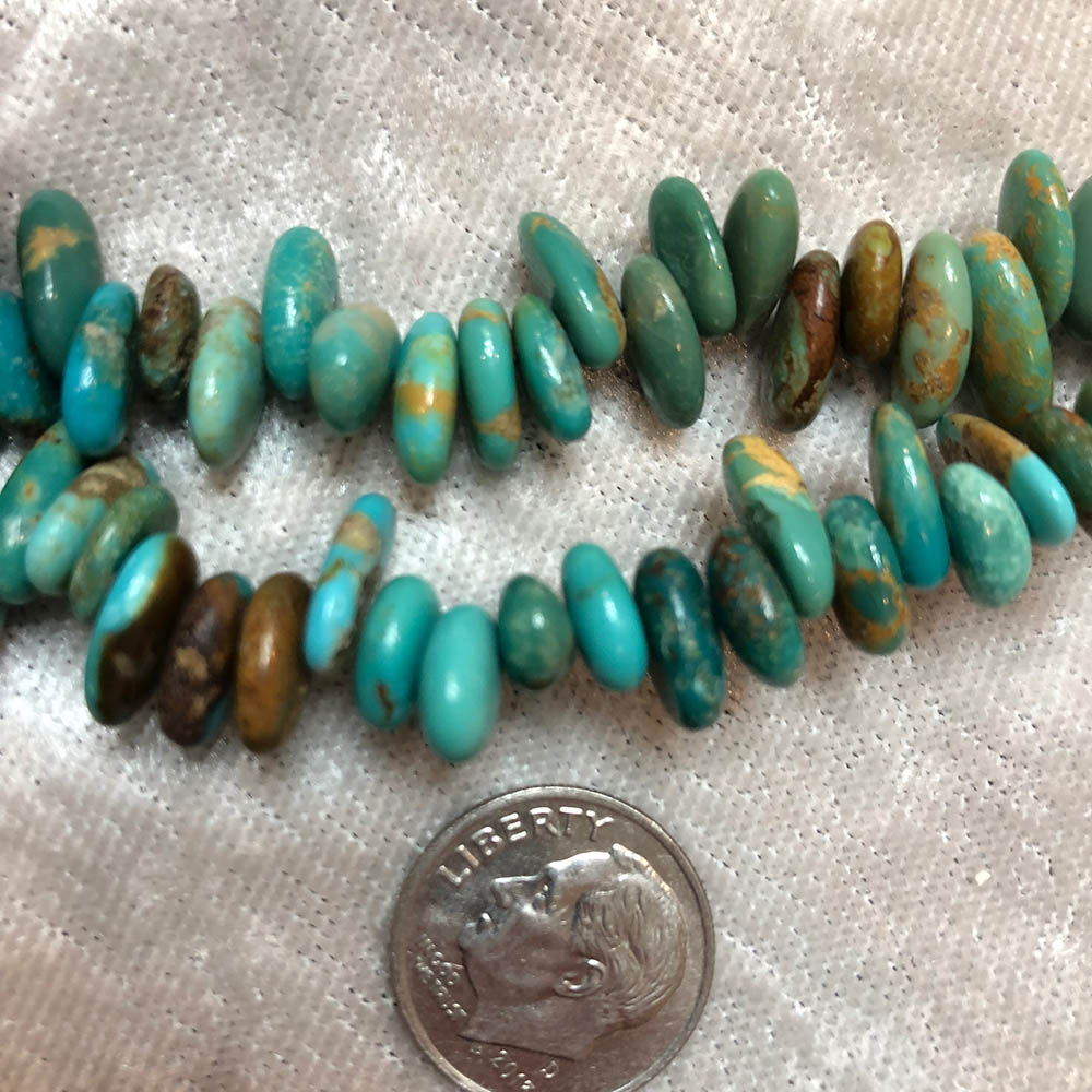 Green Blue Kingman Turquoise Medium Polished Nugget Beads