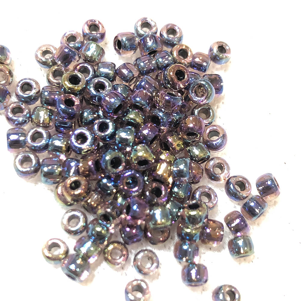 8/0 Colorlined Peacock Rainbow 343C Japanese Seed Beads