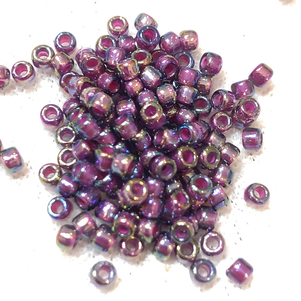 8/0 Colorlined Purple Rainbow 356E Japanese Seed Beads