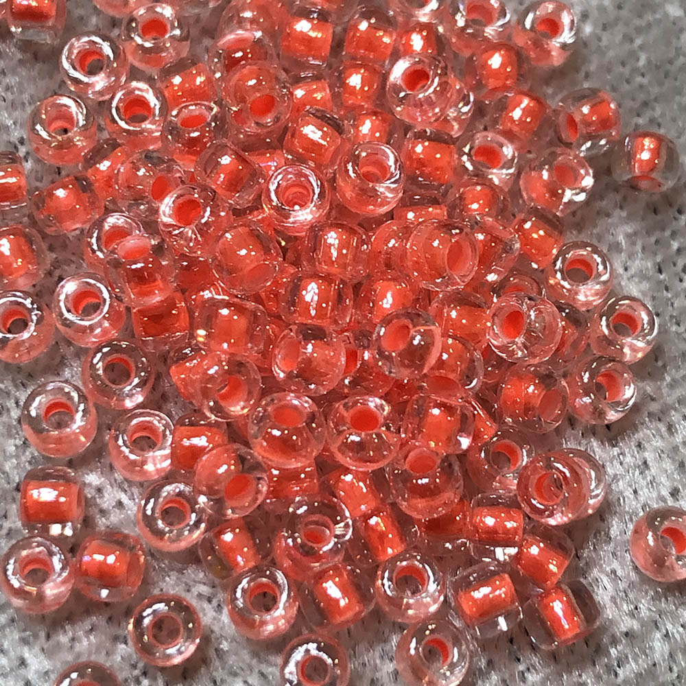 8/0 Neon Coral Lined Crystal 206 Japanese Seed Beads