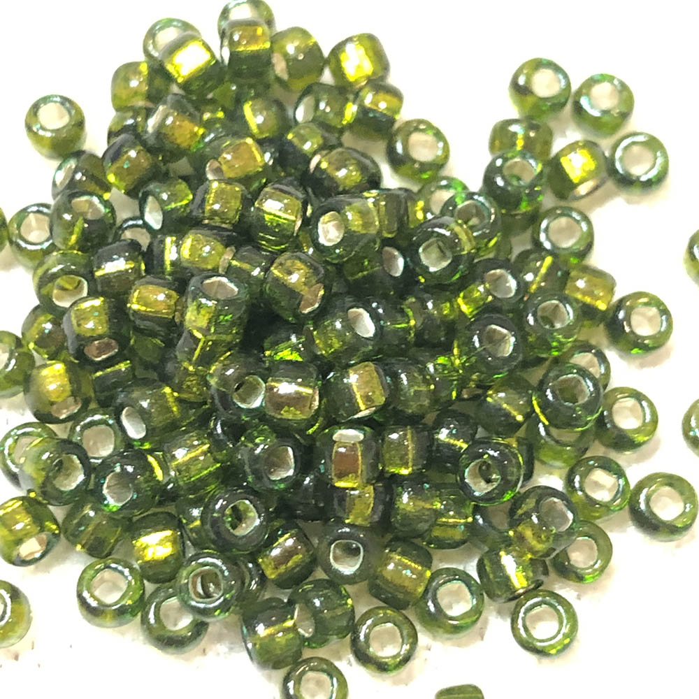 8/0 Silver Lined Olive Green 49 Japanese Seed Beads