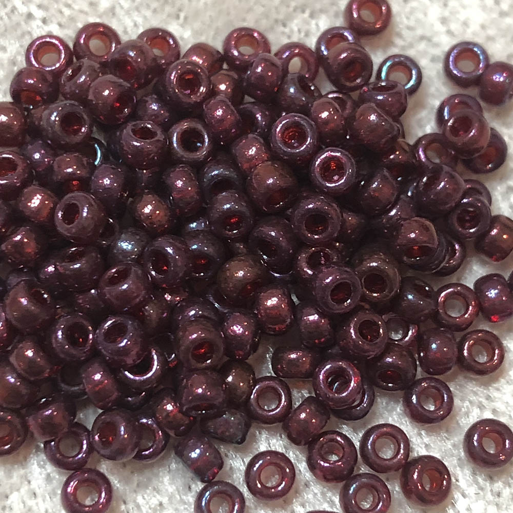 8/0 Cranberry Gold Luster 313 Japanese Seed Beads