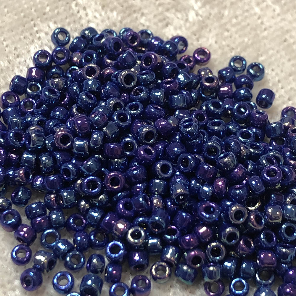 11/0 Opaque Metallic Blue AB 430L Japanese Seed Beads