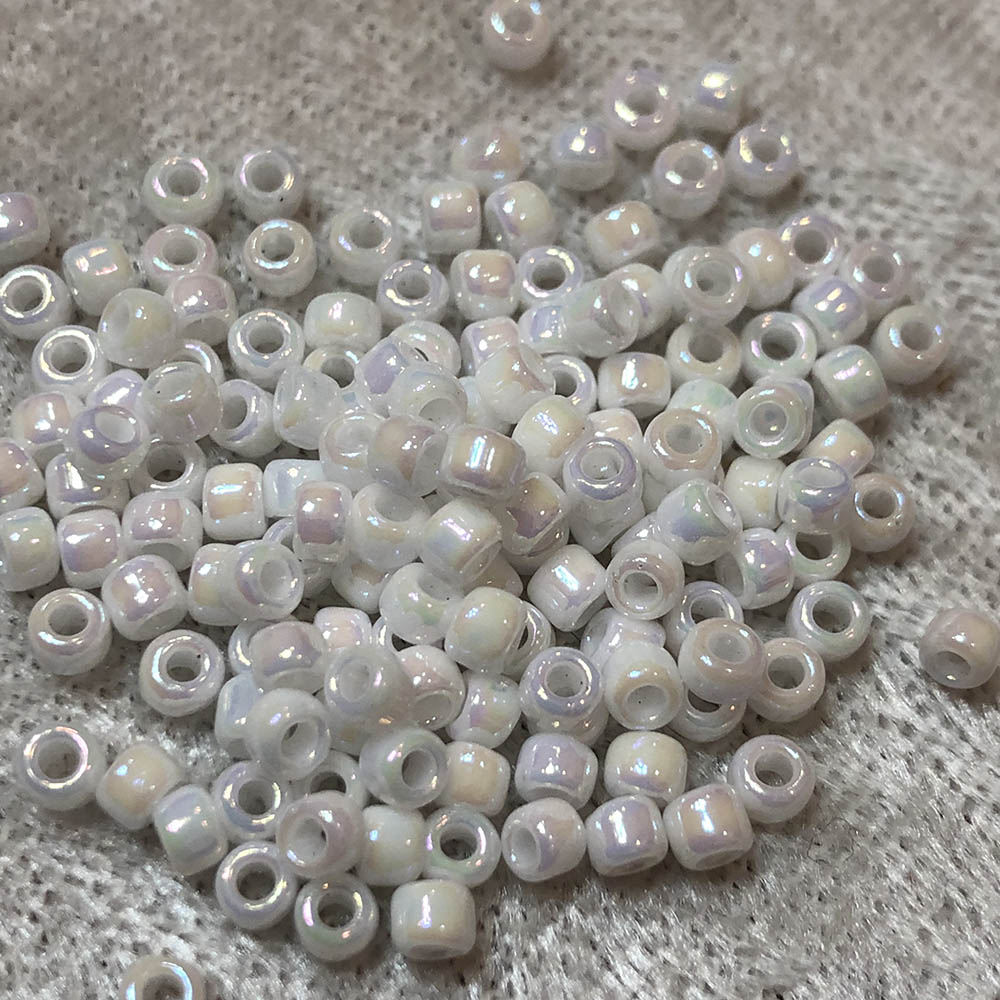 8/0 Opaque White AB 420A Japanese Seed Beads