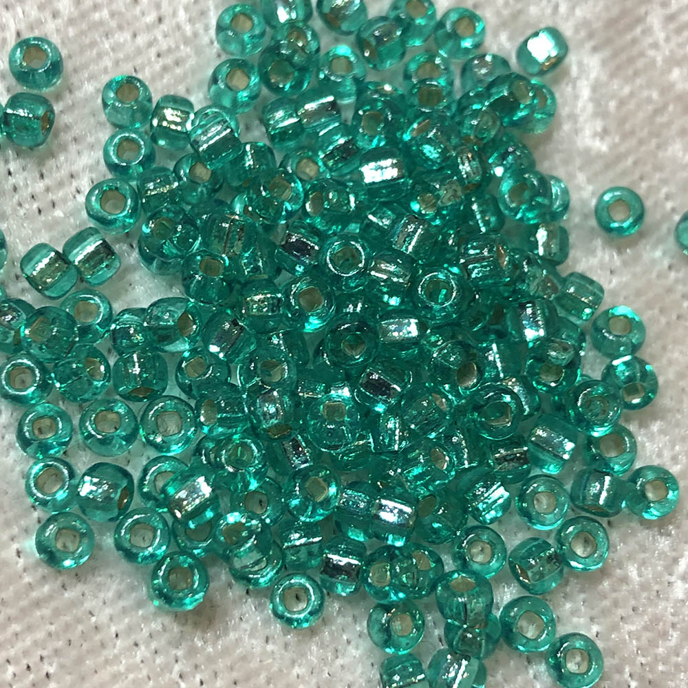 8/0 Transparent Aqua Green Silver Lined 17C Japanese Seed Beads