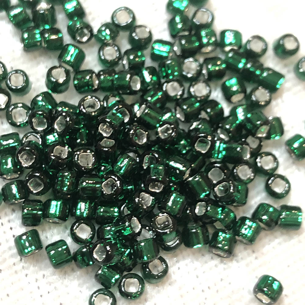 8/0 Transparent Emerald Green Silver Lined 16A Japanese Seed Beads