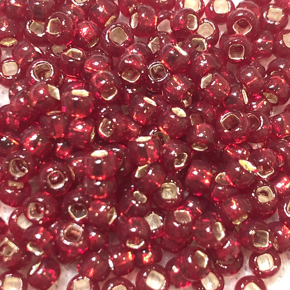 8/0 Silver Lined Dark Red 11B Japanese Seed Beads