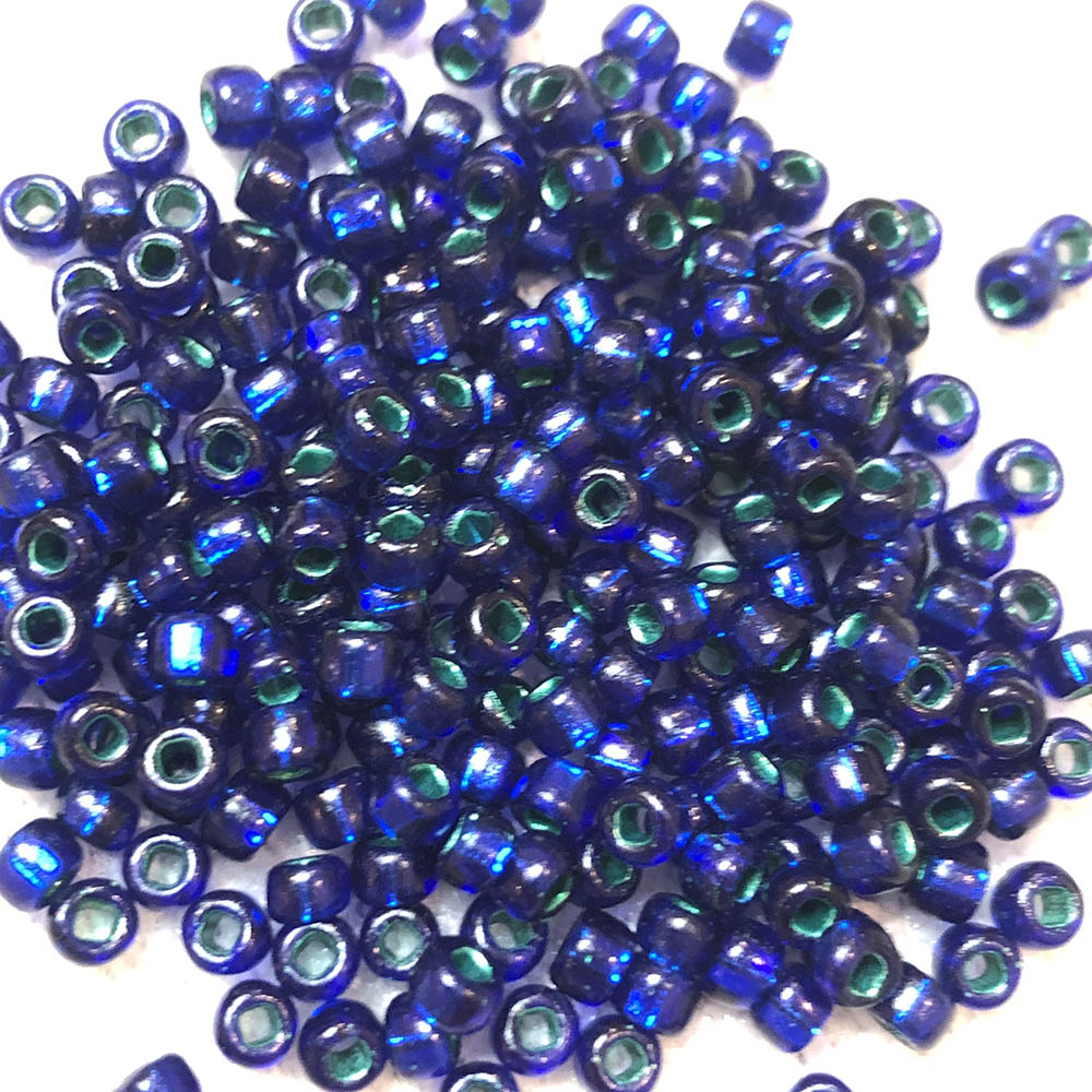 8/0 Transparent Dark Blue Silver Lined 46 Japanese Seed Beads