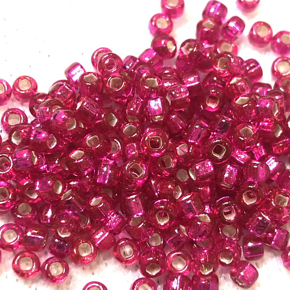 8/0 Hot Pink Silver Lined 40 Japanese Seed Beads