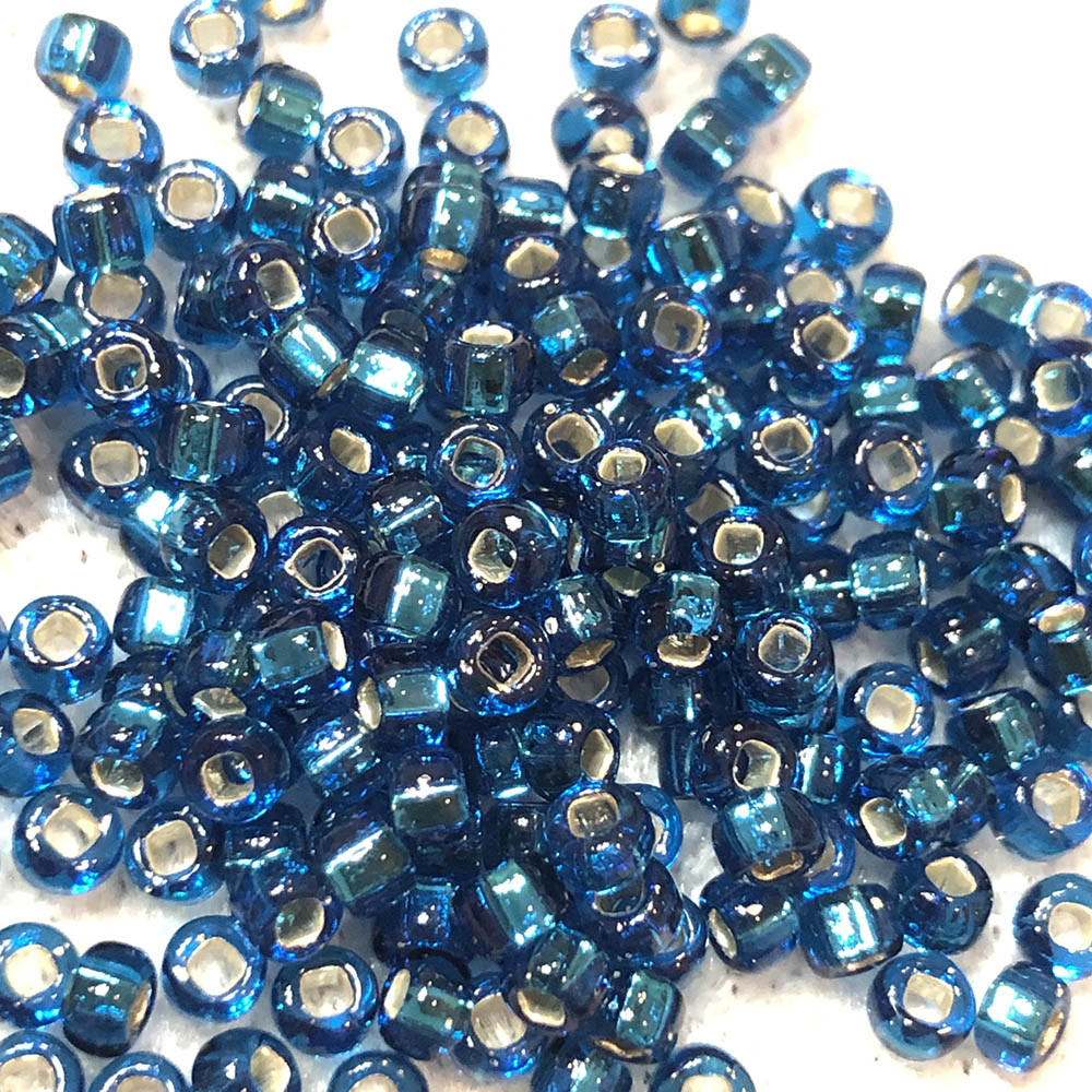 8/0 Transparent Teal Silver Lined 17A Japanese Seed Beads