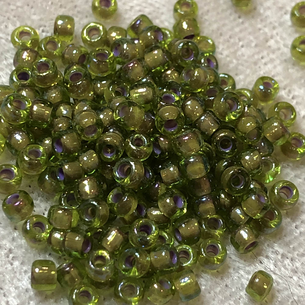 8/0 Chartreuse Colorlined AB 356H Japanese Seed Beads