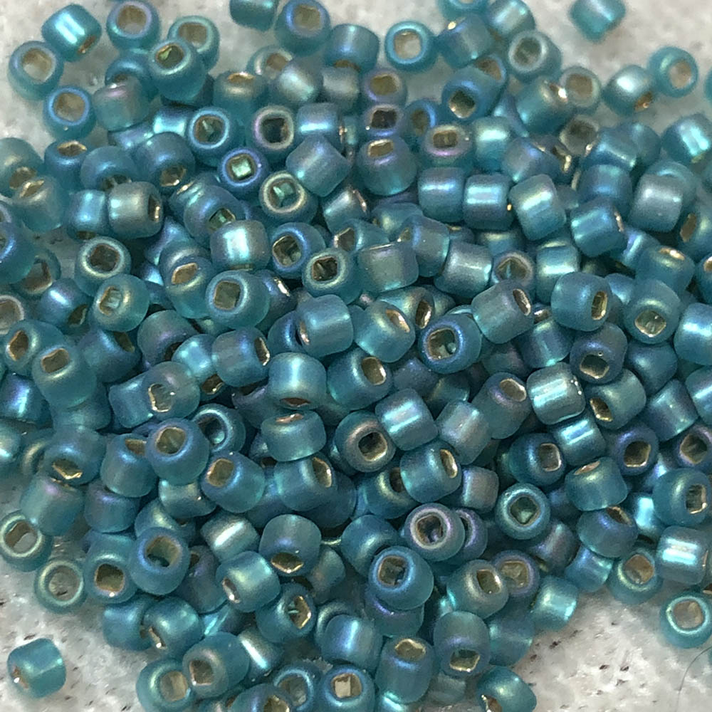 11/0 Silverlined AB Matte Teal F643 Japanese Seed Beads