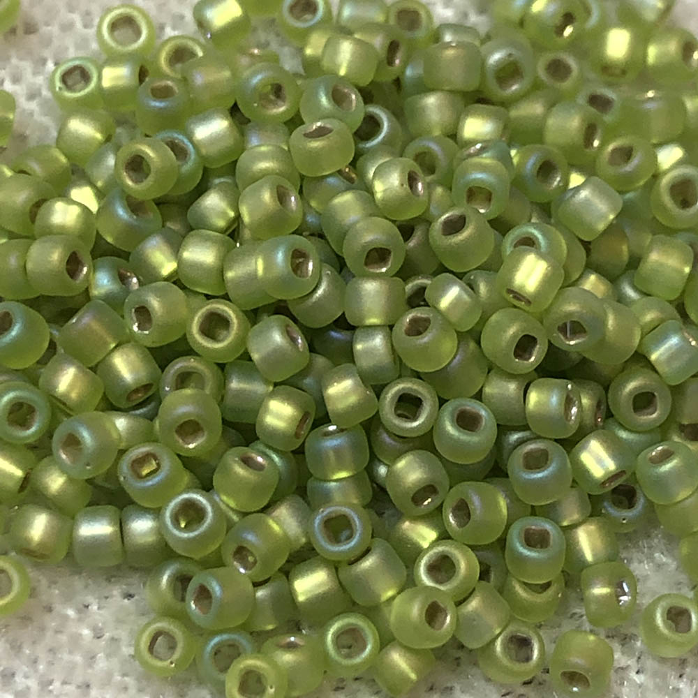 11/0 Silverlined AB Matte Peridot F643A Japanese Seed Beads